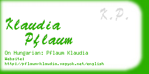 klaudia pflaum business card